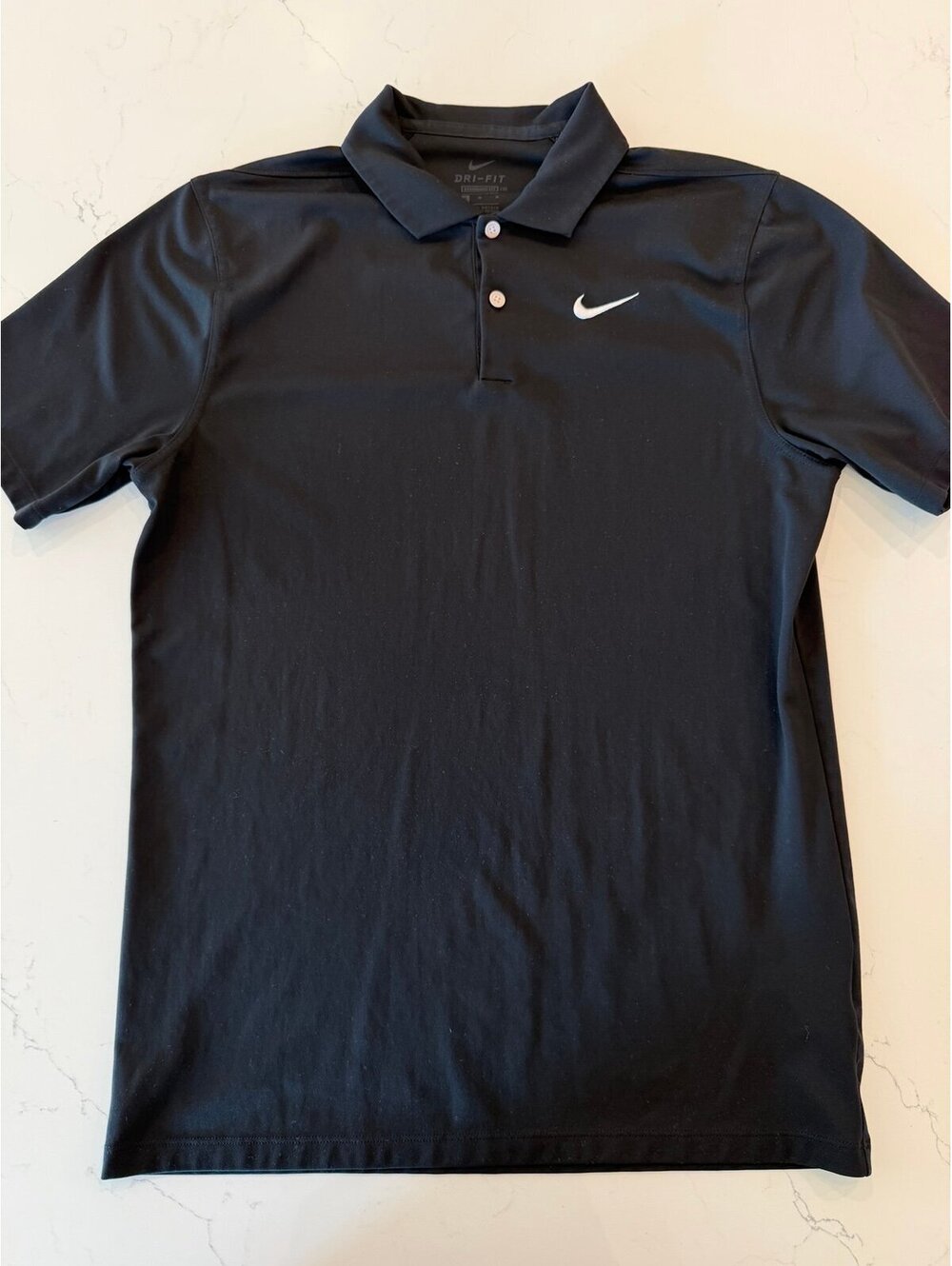 Nike Dri-FIT Black Polo Shirt Men's Size Medium Standard Fit Golf Athletic